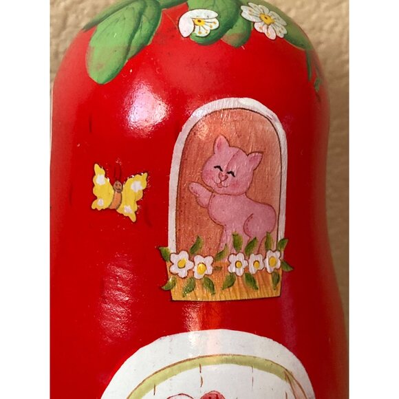 Vintage Strawberry Shortcake Wooden Nesting Dolls Set of 5 - 1980s Collectible - Picture 16 of 16